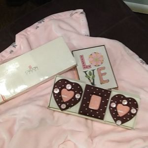 Vintage Carlton Cards Heart Shaped Trio of Frames